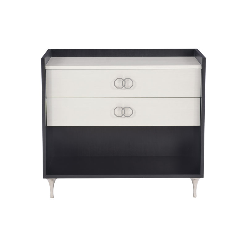 Silhouette 2-Drawer Nightstand in Black