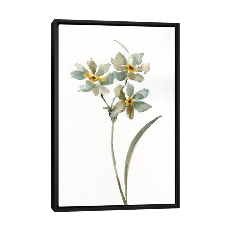 « neutral botanique i », impression sur toile, H 26 po x l 18 po x P 1,5 po, Toile avec cadre noir, Pas de tapis