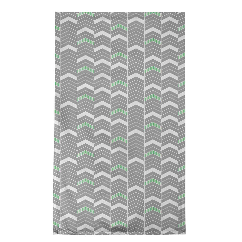 Stephenie Tea Towel Kitchen Towel, Gray/Green, Cotton Twill