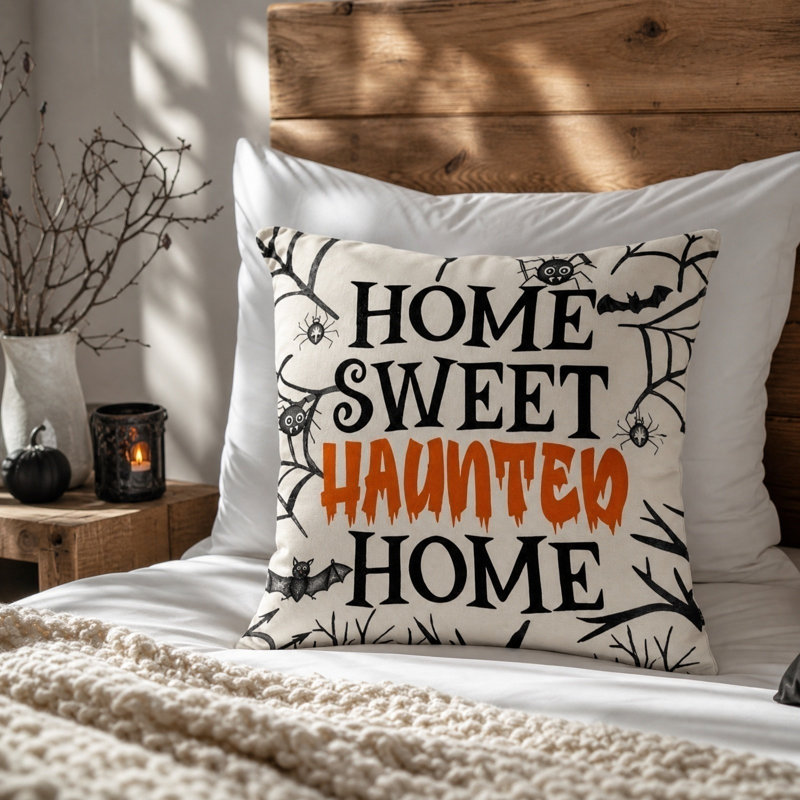 Housse de coussin Halloween, A,B,C