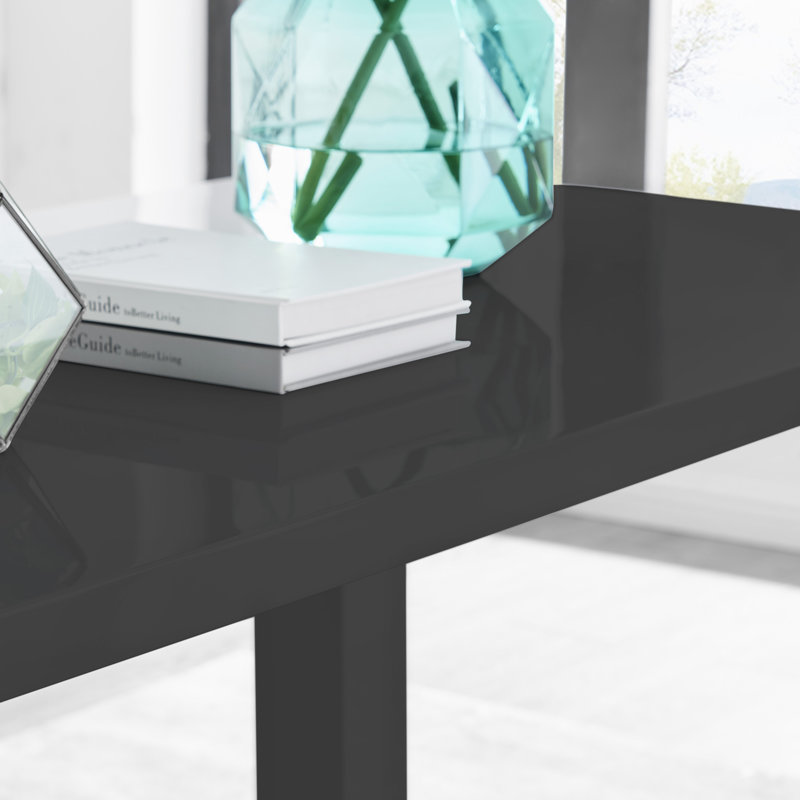 Table de salle à manger Eubanks, Noir, noir, noir, noir, L 31,5 po x L 59,06 po