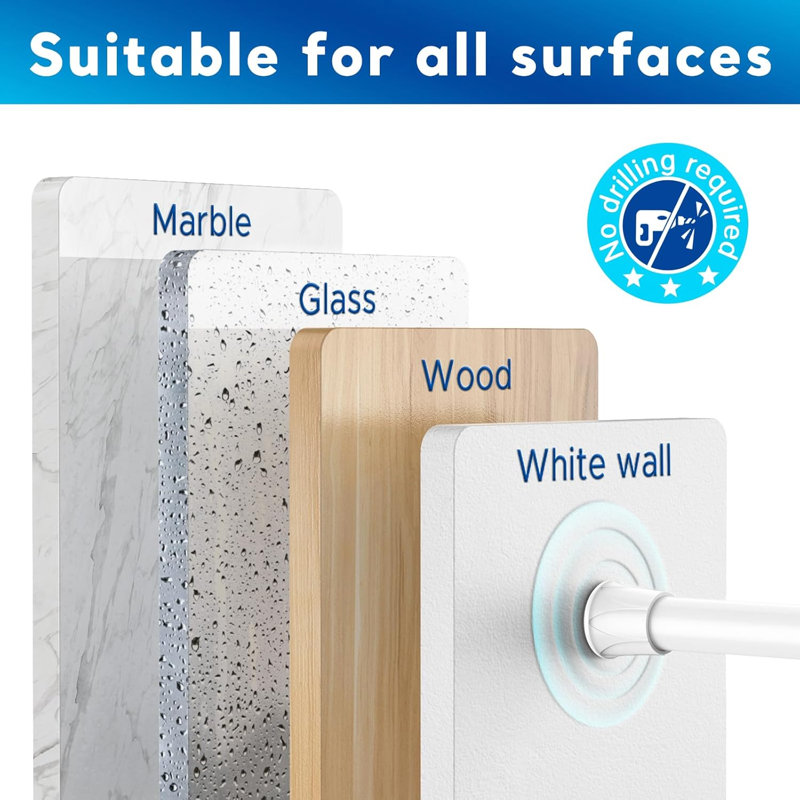 Extendable Curtain Poles, Tension Rod For Curtains 70-100Cm, Adjustable Net Curtain Rod, White
