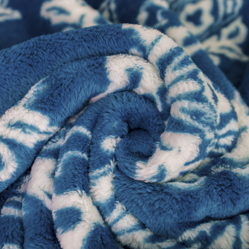 Ocean Depths Blue Green Teal Flannel Velvet Throw Blanket