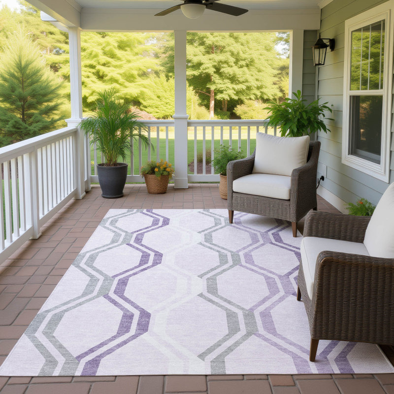 Machine Washable Indoor/Outdoor Chantille ACN2326 Mid-Century Modern Rug, Rectangle 9' x 12'
