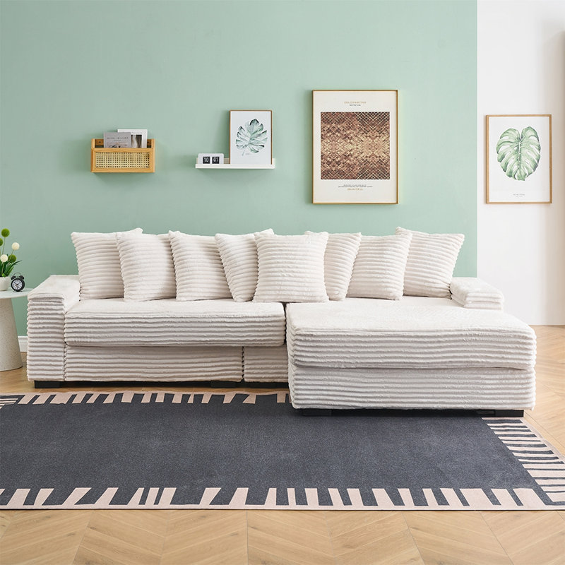 Canapé en flanelle de 111,4 po, Beige