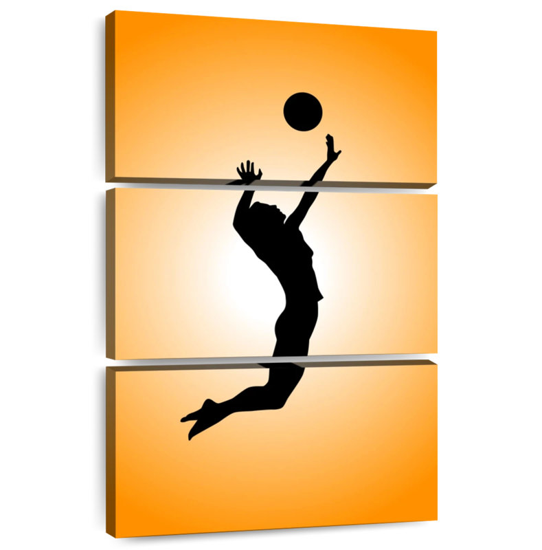 Silhouette de joueur de volleyball Sireci, H 23 po x l 14 po