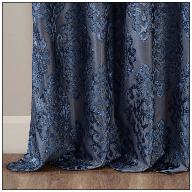 Cullie Blackout Single Curtain Panel, 50" W x 108" L, Navy