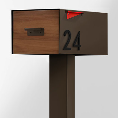 Grande boîte aux lettres en acier avec porte style bois Malone