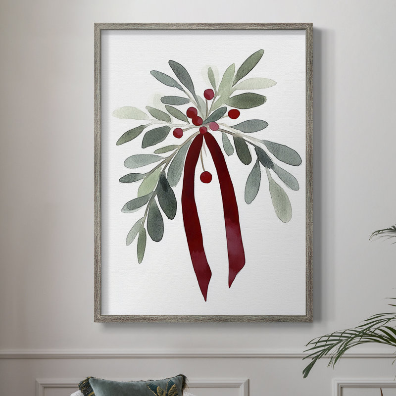 «Christmas Holiday Art», reproduction encadrée en bois massif, H 30 po x l 24 po