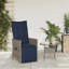 Chaise de patio inclinable avec coussins en rotin de polyester gris