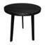 Table de bout ronde 18 po en bois de manguier, conception rainurée, pieds en métal, noir