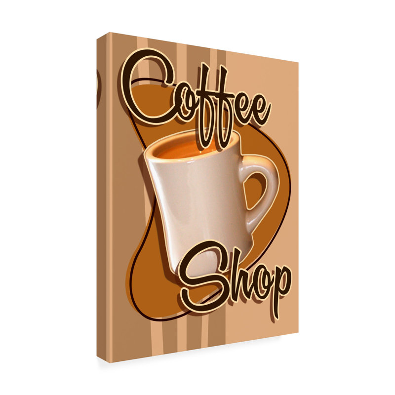 «Coffee Shop On» par RetroPlanet, art sur toile, H 19 po x l 14 po x P 2 po
