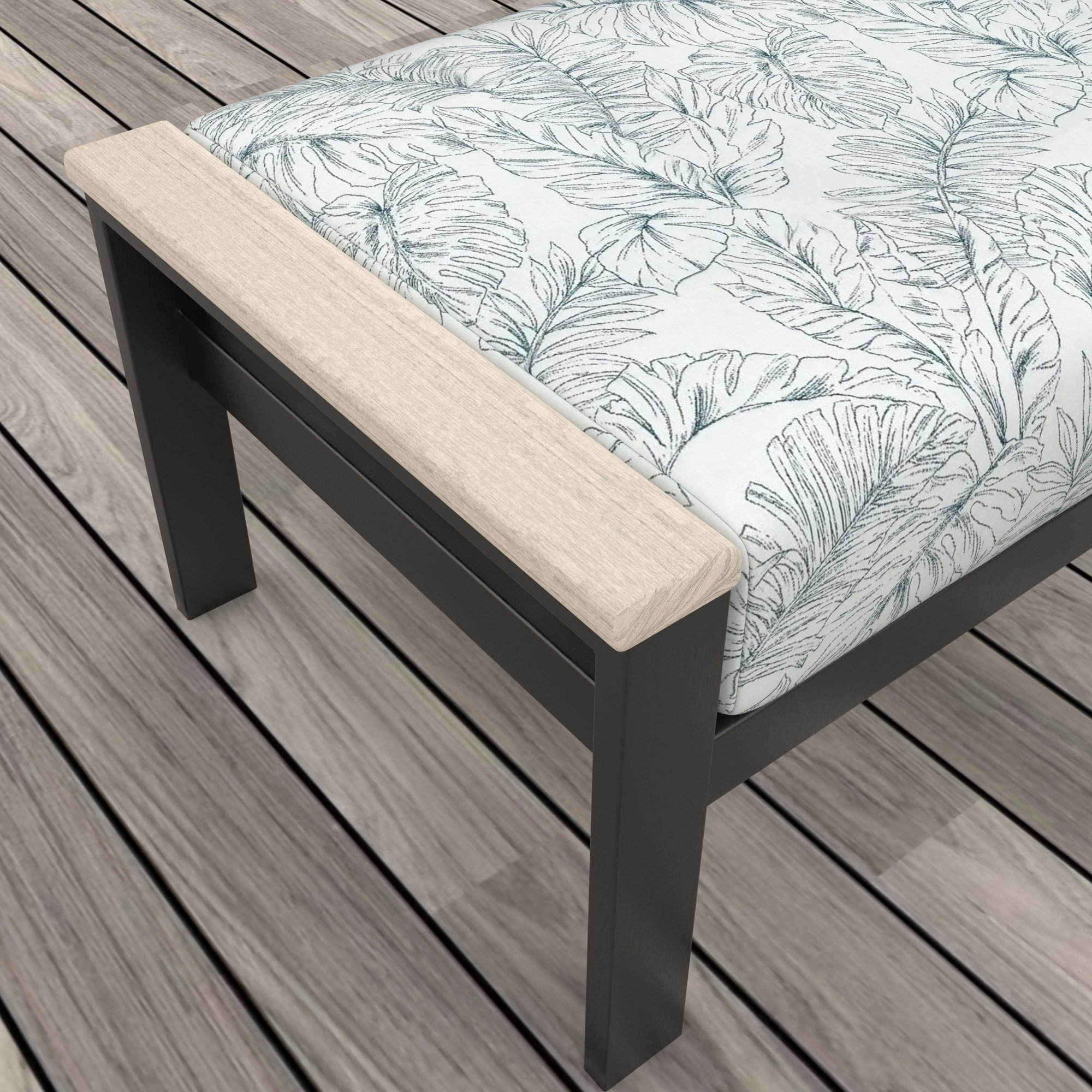 Townsend Outdoor Ottoman with Sunbrella® Cushion, Calm Laural