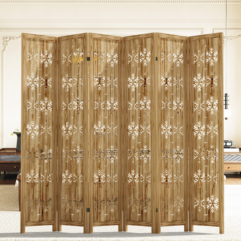 Lila Solid Wood Folding Room Divider, 6