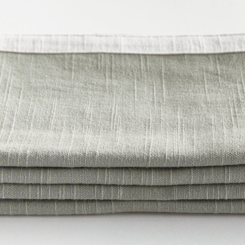 Saffron Dinner Napkins, Green/White
