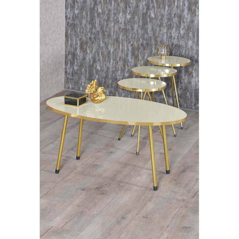 Chattanooga Living Room Table Set, Cream White