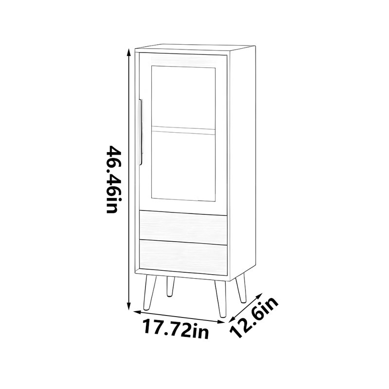 Bainbridge, 46.46" H x 17.72" W x 12.6" W