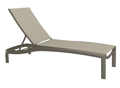 Kor Outdoor Metal Chaise Lounge, Sparkling Water, Mocha