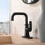 Robinet de salle de bain à poignée simple avec drain Remmlo - noir mat-122356318