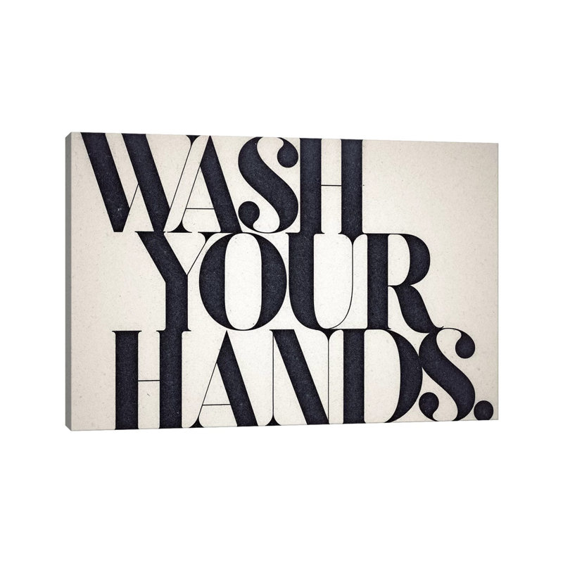 «Wash Your Hands», reproduction sur toile, H 18 po x l 26 po, Toile tendue, No Frame