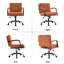 Chaise de bureau pivotante rembourrée en suède avec accoudoirs rembourrés-1767599818