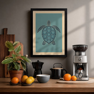 Drifting Turtle Coastal - Framed Print