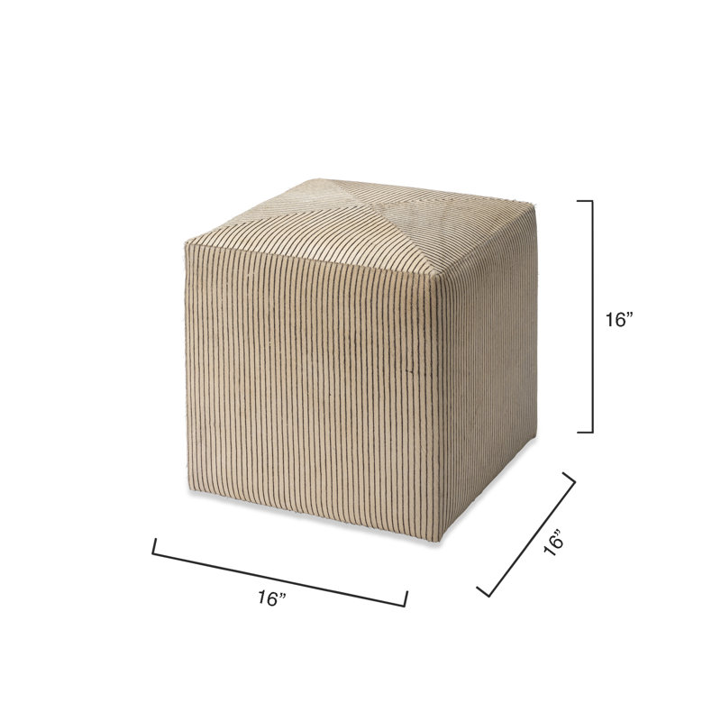 Pinstriped Square Ottoman