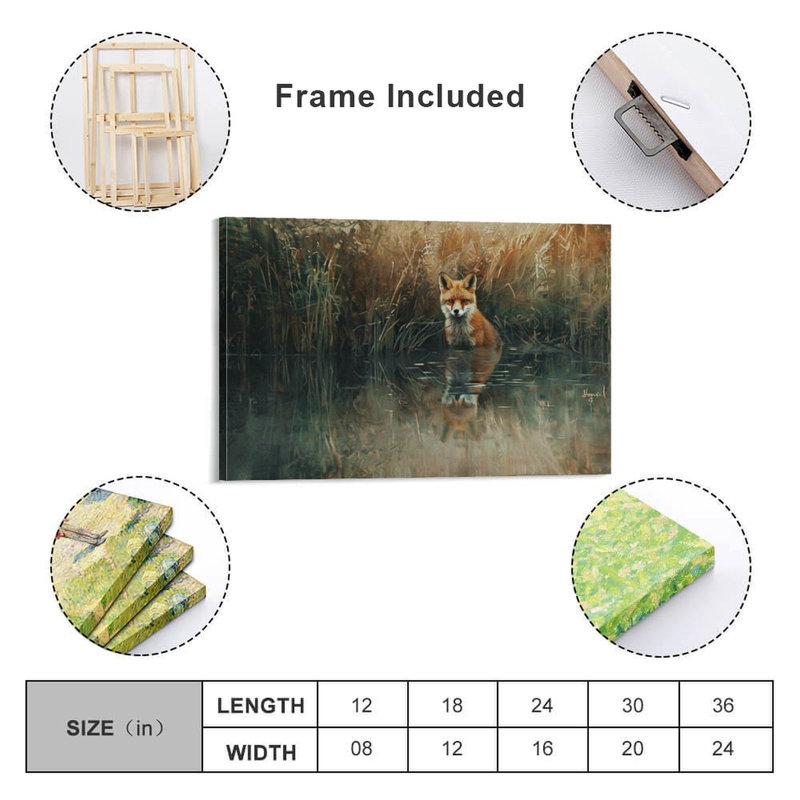 Art mural sur toile 8 "x 12" avec cadre en bois, prêt à être accroché, 8 x 12 pouces
