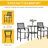 Outdoor Bar Furniture With Cushions. For Backyards, Lawn, Deck, Poolside. , Footrest Feature, Black Look Patio , Cushioned Chairs. Backyard, All Weather Resistance, Footrests, Finish