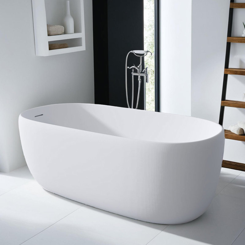 Baignoire autoportante 51 "avec drain et trop-plein 51"