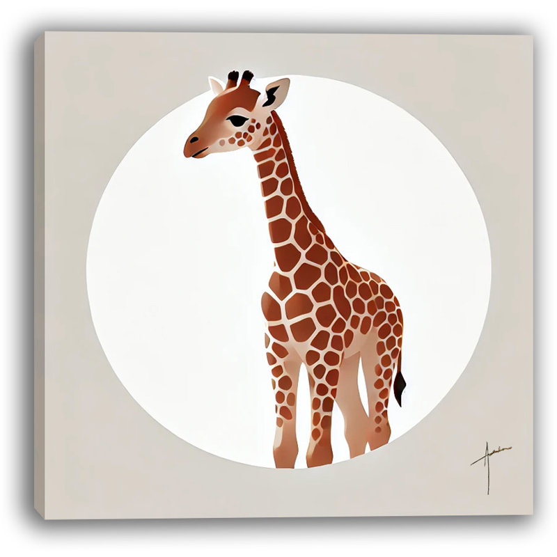 Girafe sur toile tendue, H 12 po x l 12 po