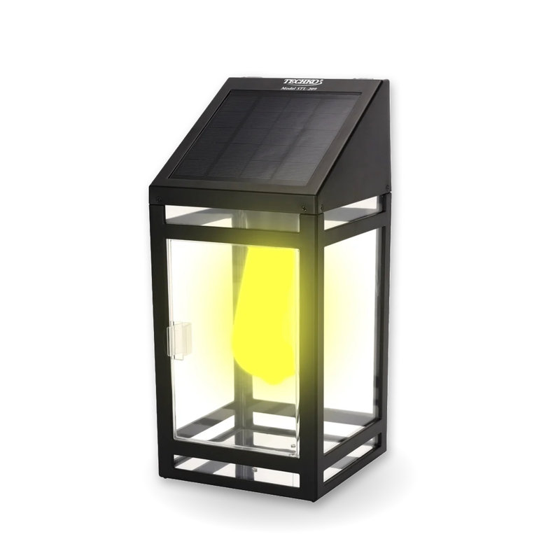 Alonie Outdoor Solar LED Wall Lantern, LED Edison Bulb, Clear