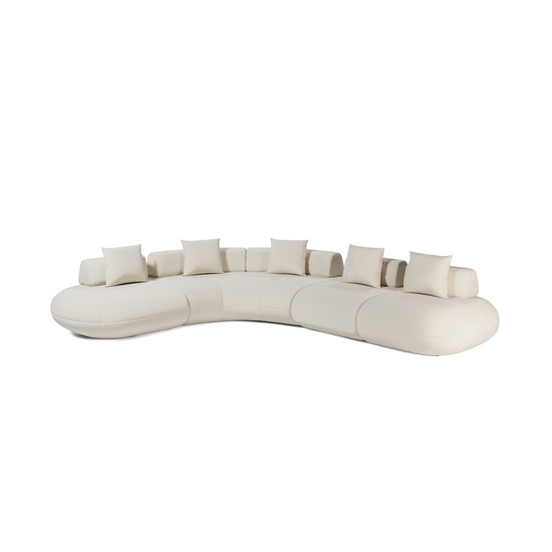 Canapé modulaire Dannita Bouclet Vainilla, H 29 po x l 136 po x P 154 po