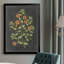 Fleurs orange modernes abstraites fleurissent sur des tiges vertes, style illustration botanique. Toile encadrée 24 "x 36" avec cadre en bois noir