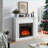 Fireplace Mantel, Snow White MDF | 45.6"W x 11.8"D x 40"H | Fireplace Sold Separately-321327505