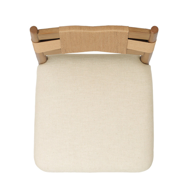Tova Upholstered Stool, Light Buff Oak