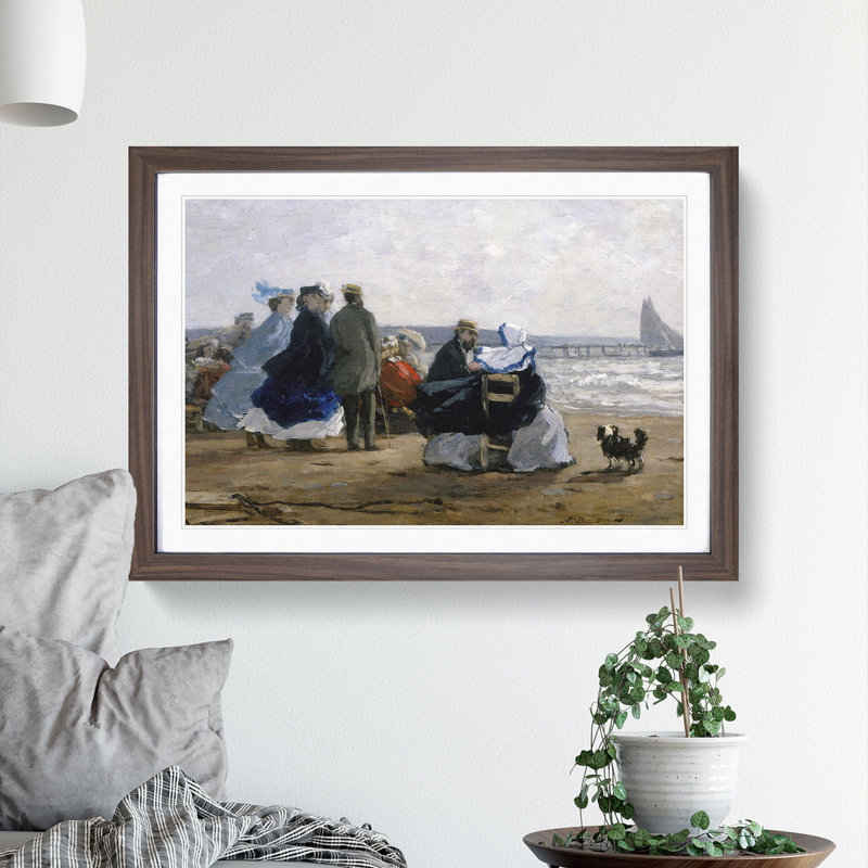 Beaulieu by Eugene Boudin - Picture Frame Painting, 36cm H x 48cm W x 2cm D, Walnut Framed