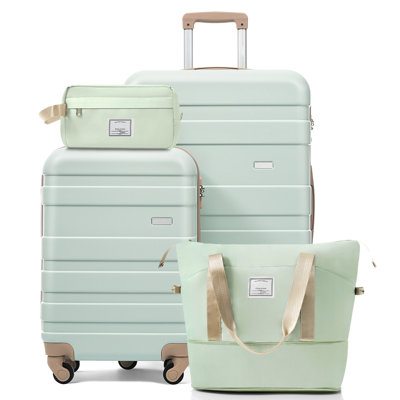 4-Piece Luggage Set - 20in Carry-On, 28in Checked Suitcase with TSA Lock Travel Duffel Bag Wet-Dry Toiletry Bag