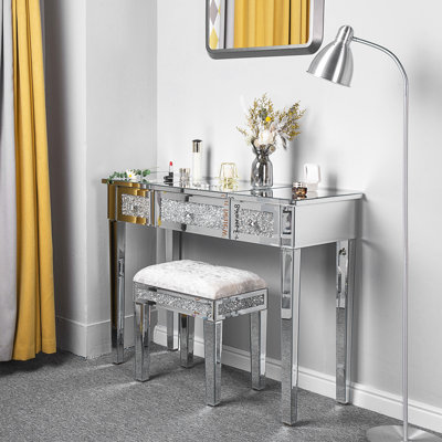 Mirrored Glass Writing Desk