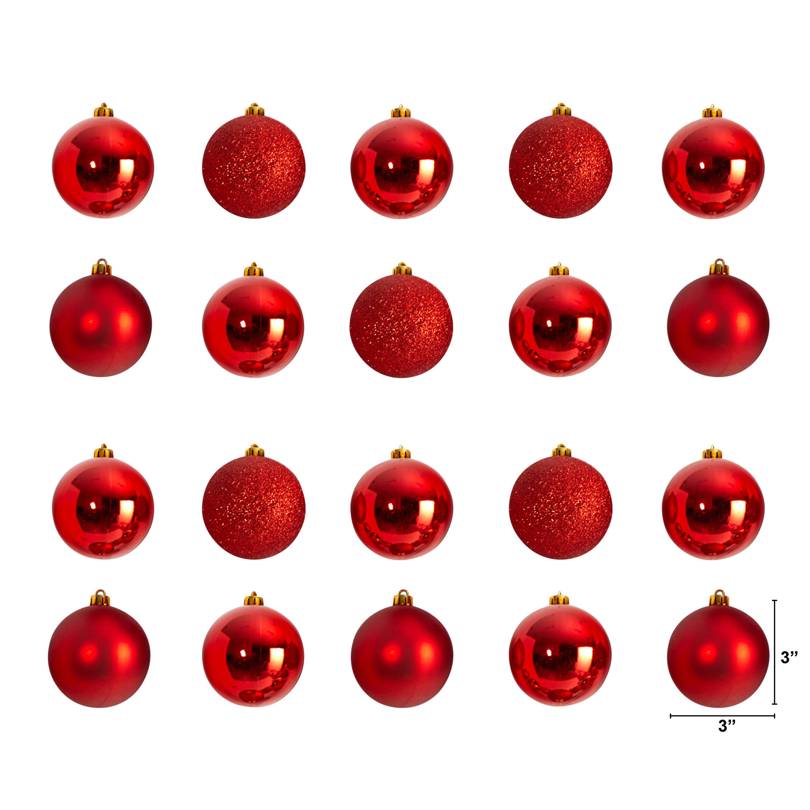 3" Shatterproof Bauble, Red