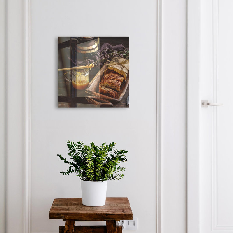Key box, Opens to the left, 30x30x5, Black, Rustic bread and honey full of warmth, 