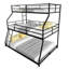 Triple lit superposé avec échelles longues et courtes, garde-corps pleine longueur, assemblage facile, matelas sur mesure requis
