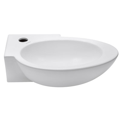 Elanti 11'' White Ceramic Oval Bathroom Sink