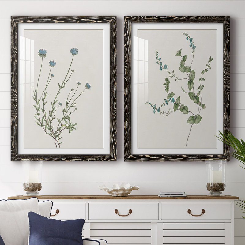 «Blue Wispy I-Premium», reproduction encadrée prête à être accrochée, H 31,5 po x l 88 po x P 1,5 po, Noir
