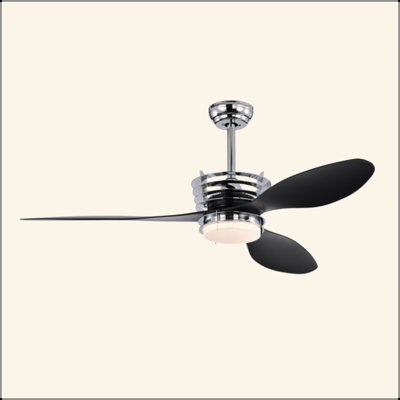 52'' ABS Blades Ceiling Fan With Lights And DC Remote, DC Motor Modern Ceiling Fan With 3 ABS Fan Blades & 2 Down Rods, Indoor Ceiling Fan With Light For Bedroom,Living Room