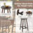 3-Piece Patio Bar Set, Solid Log Wood Swivel Adirondack Chairs Set Of 2 With Bar Height Table, 500 Lbs Heavy Duty Rustic Outdoor Bistro Set For Porch, Deck, Pub, Cabin,-1041062240