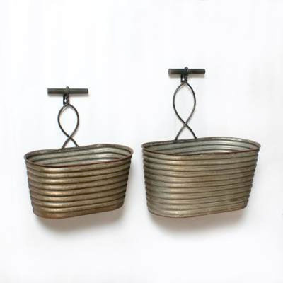 Metal Wall Organizer with Wall Baskets