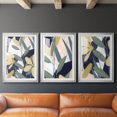Flores Noche II  -Custom Framed  Premium Print W Matt - 3 Pieces