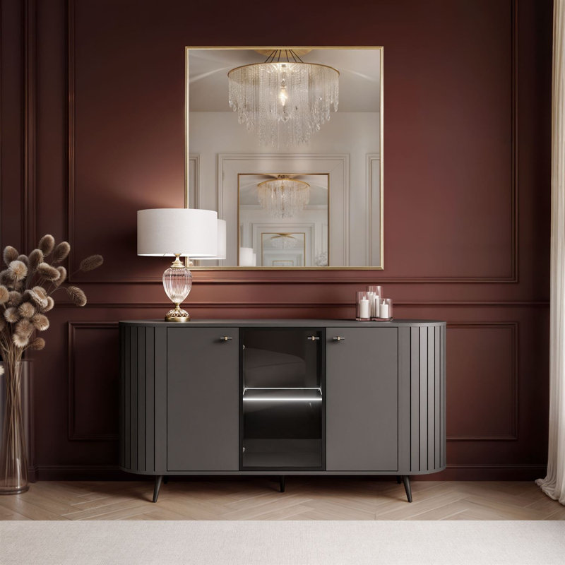 150cm Sideboard, Black/Black