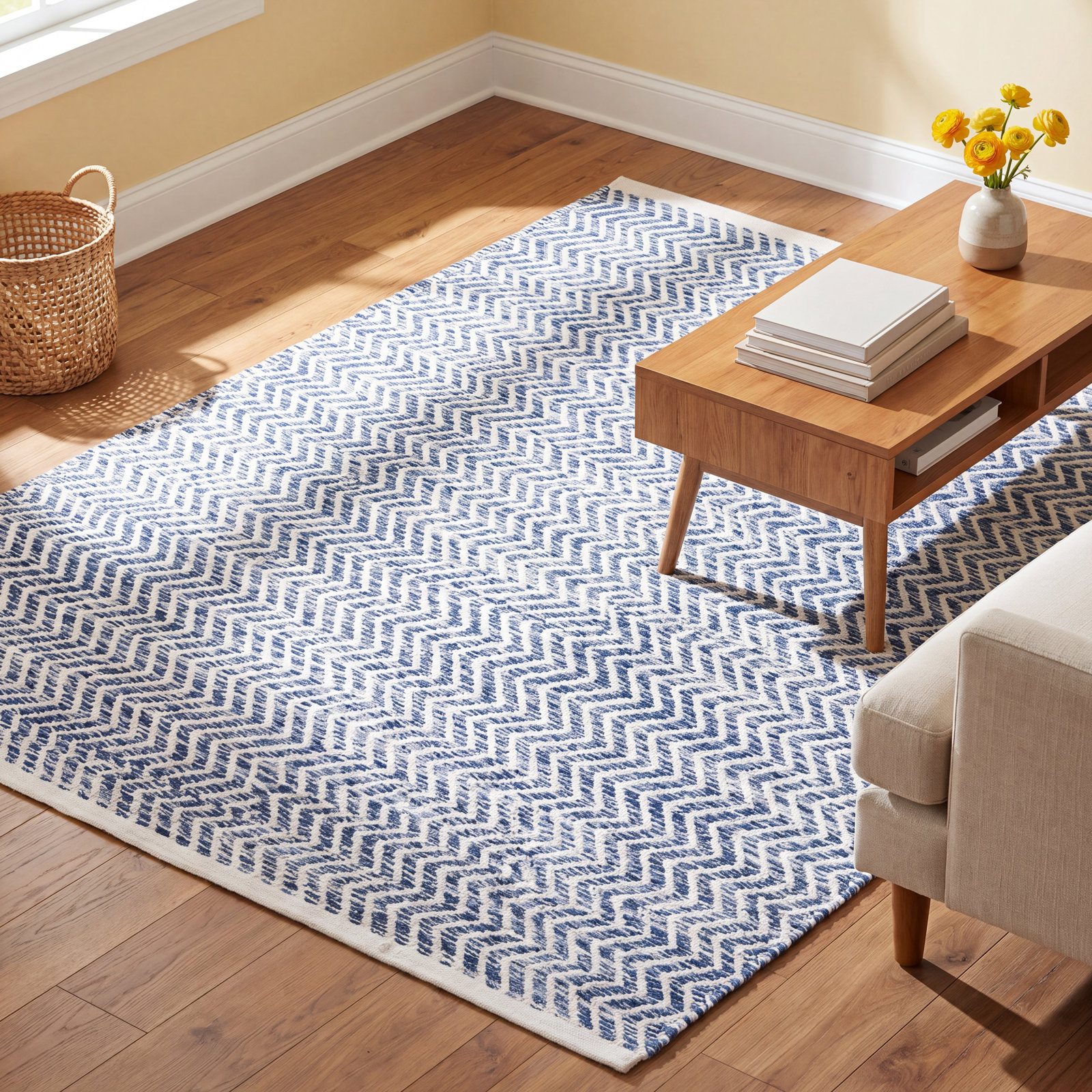 Coastal Recycled P.E.T Blue Indoor/Outdoor Rug, Rectangle 7'6" x 9'6"